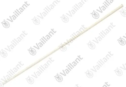 Langes, gerades Rohr in heller Farbe mit einem Vaillant Logo, möglicherweise für Heizungs- oder Rohrleitungssysteme geeignet.